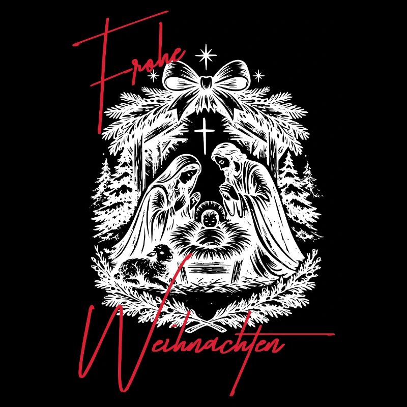 Weihnachtskrippe Schwarz Weiß