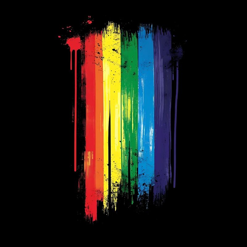 Subtle and Cool Dripping Pride Flag Rainbow Design