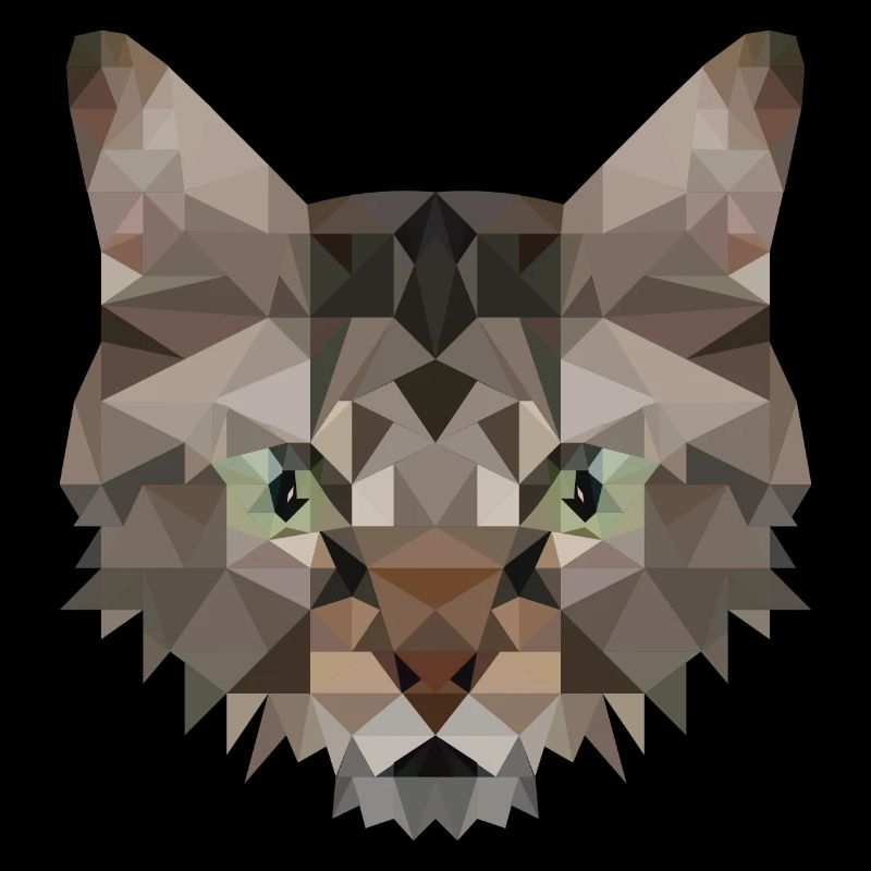 Polygon Cat Artwork - Handmade design