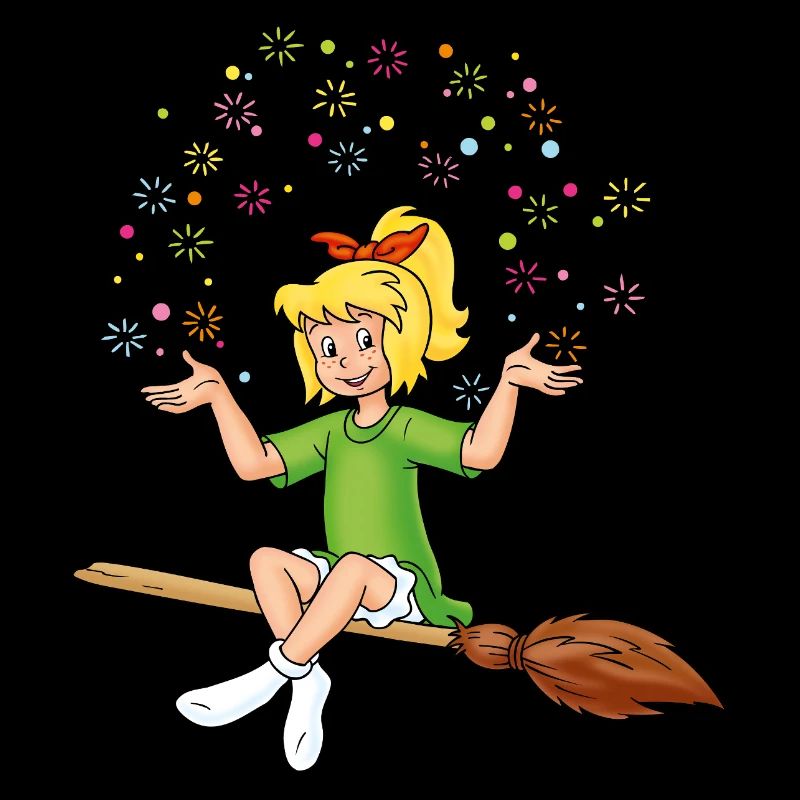 Bibi Blocksberg sits on mashed potatoes stars