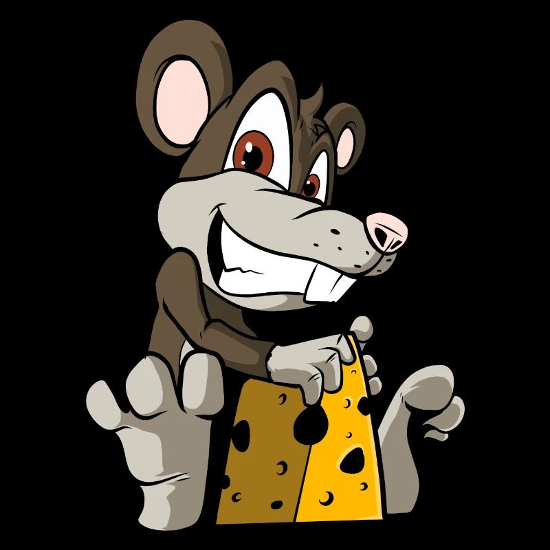 Drôle de souris de dessin animé avec du fromage