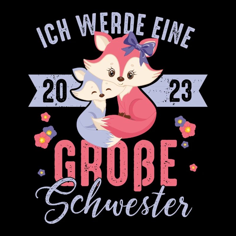 Ich werde große Schwester 2023 Fuchs Baby Mädchen