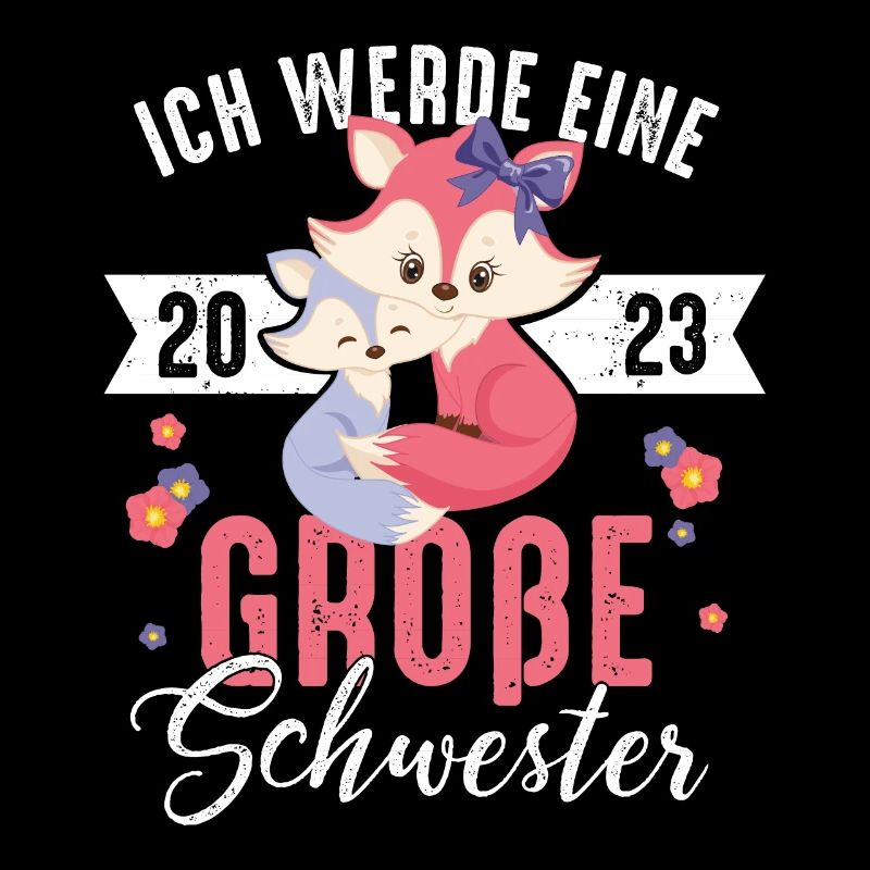 Ich werde große Schwester 2023 Fuchs Baby Mädchen