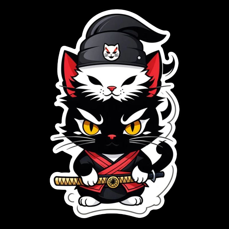 chat ninja - chaton samourai