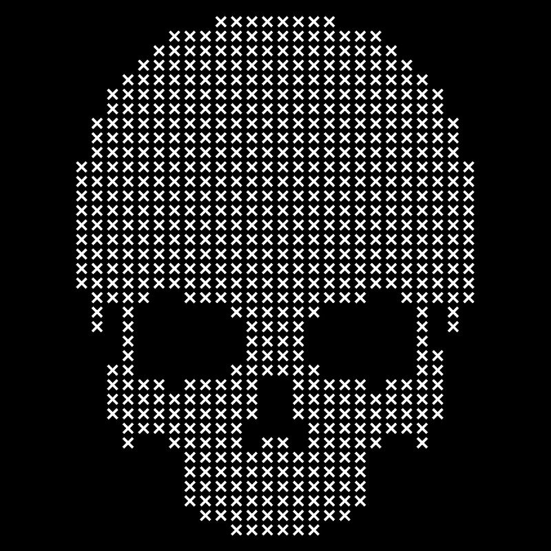 Geometric Skull Stitches Dotwork