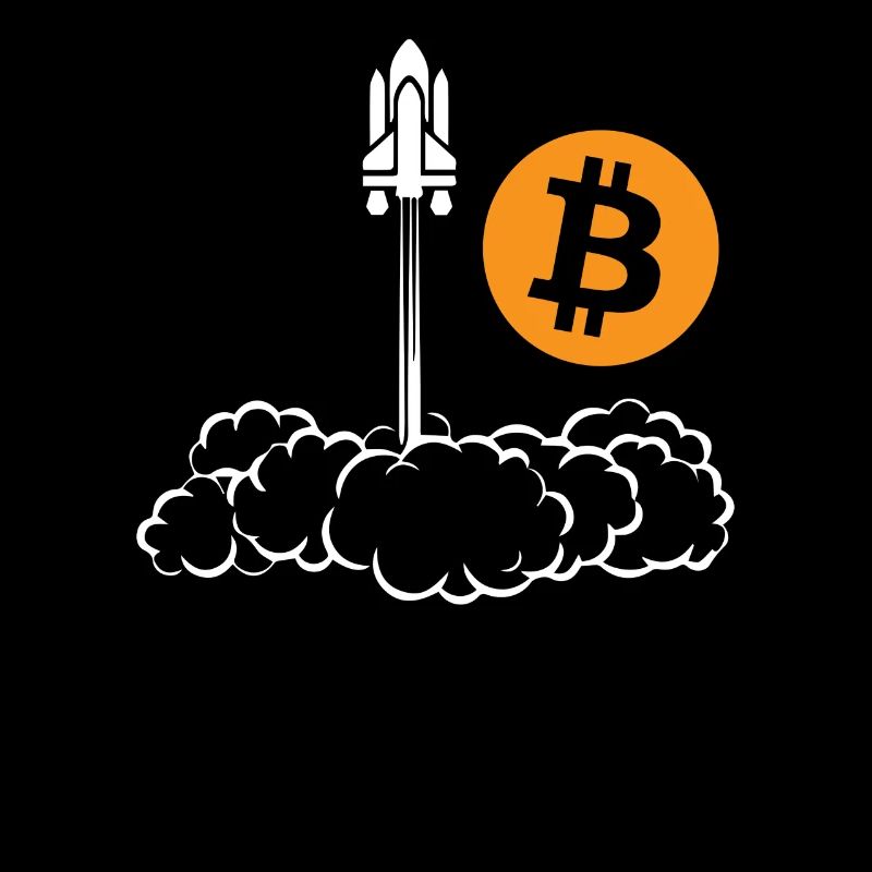 Bitcoin To The Moon Rocket Space Shuttle HODL Pun