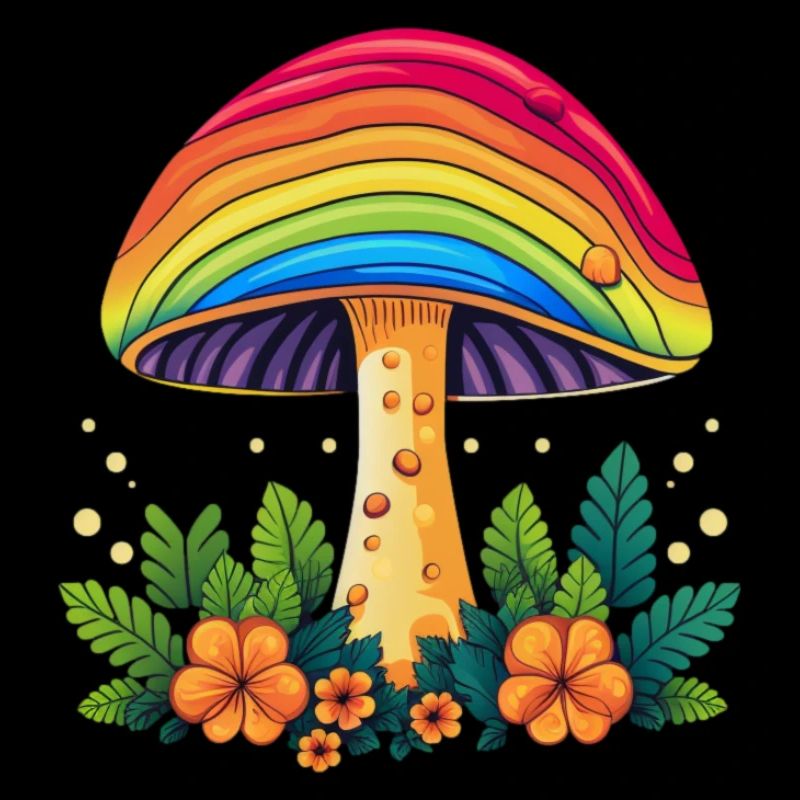 Regenbogen Waldwunder: Der LGBTQAI+ Pilz