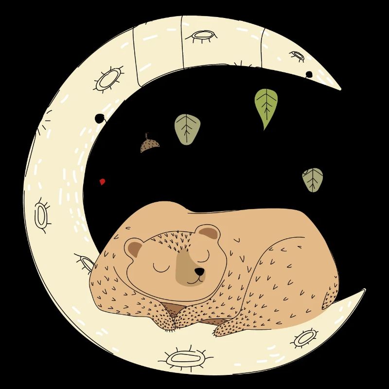 Bear sleeping moon