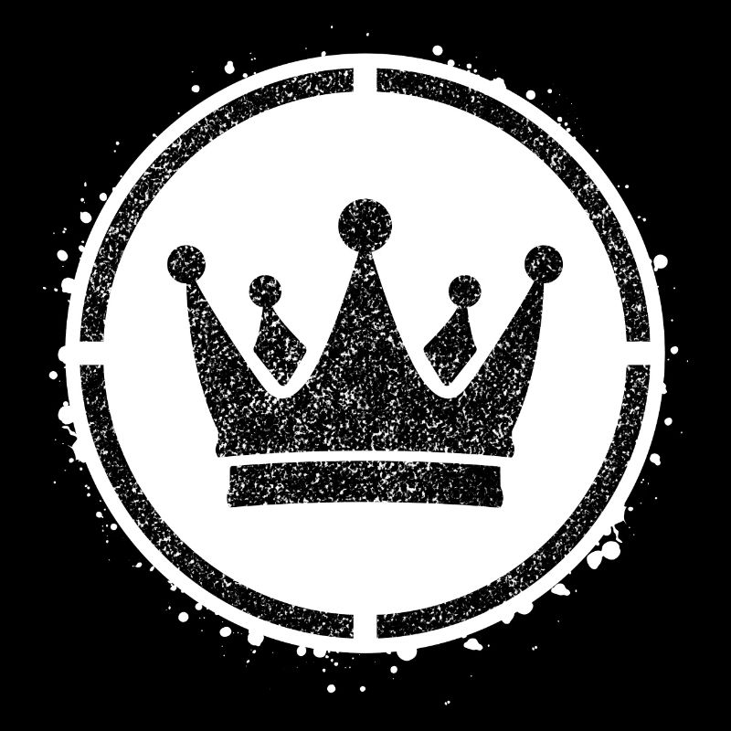 Sponge stencil Crown inside circle