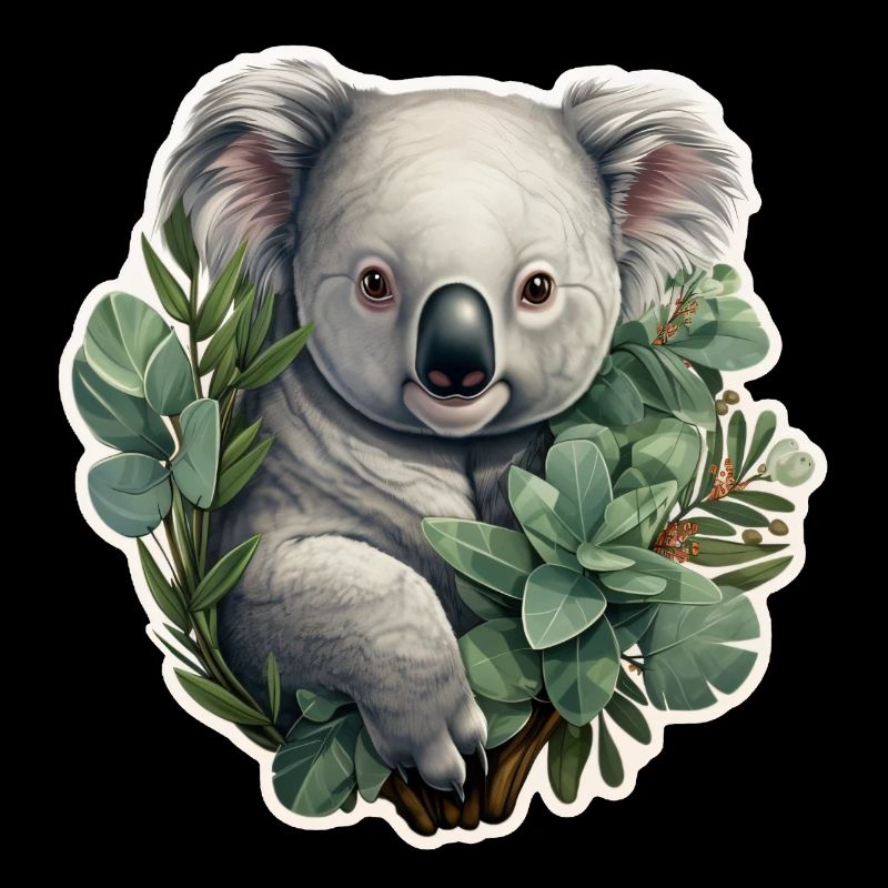 Koala with eucalyptus