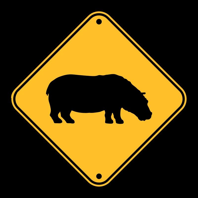 Achtung Nilpferd Schild