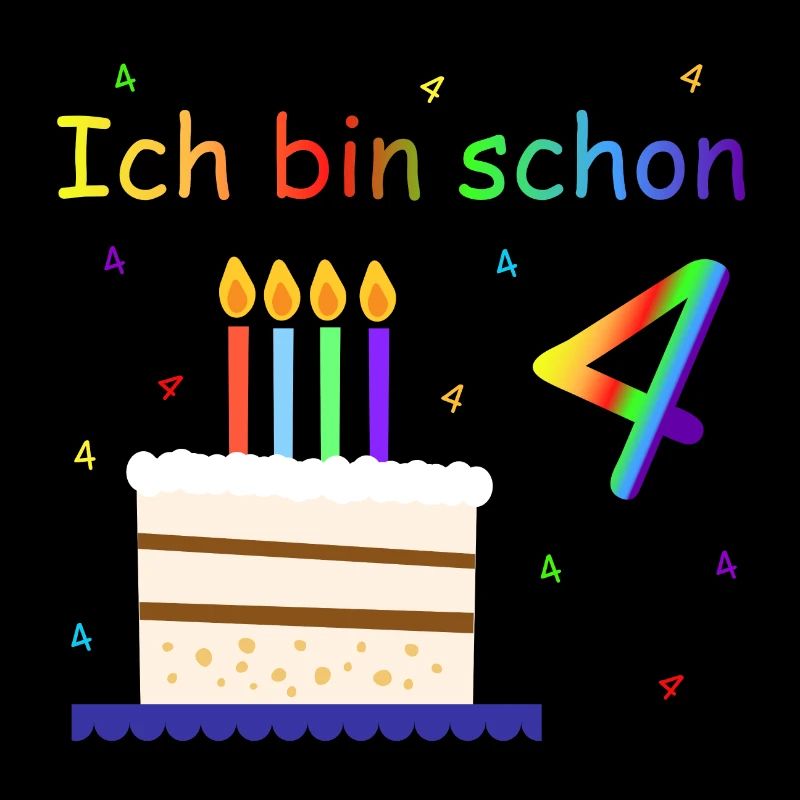 Ich bin 4 Jahre Geburtstag Torte Design Kinder
