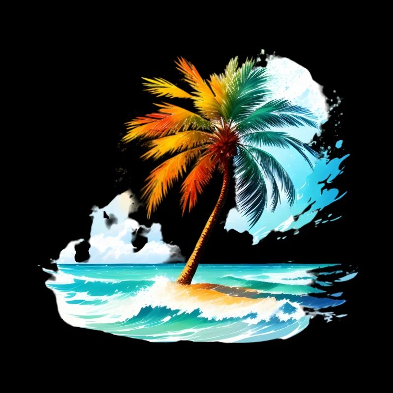 Île tropicale avec palmier