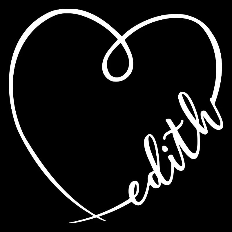 Edith Name Calligraphy Heart