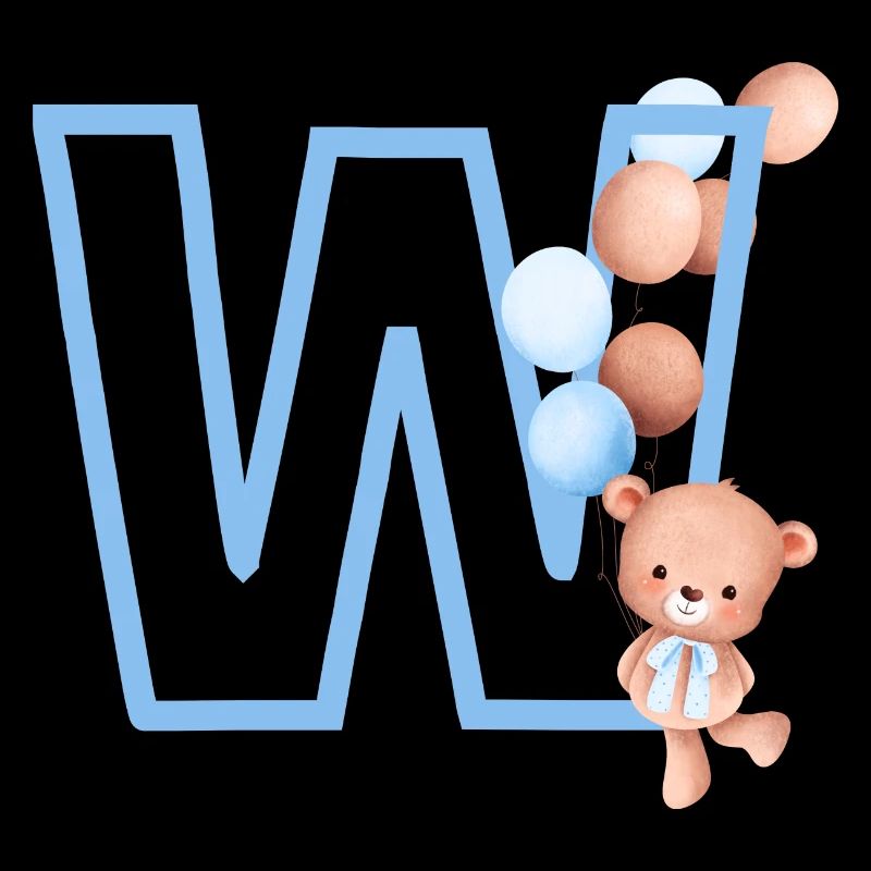 Buchstabe w Blauer Bär