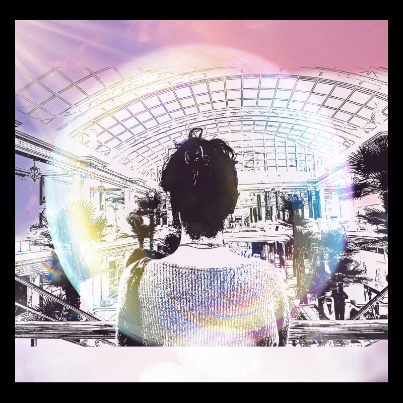 Ragazza nel centro commerciale