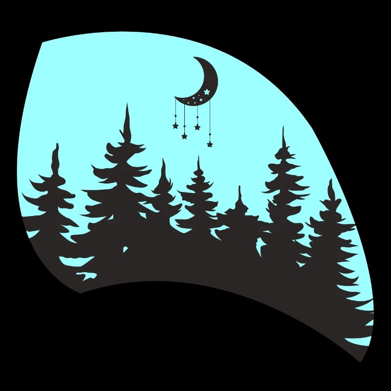 Magic Forest Moonlight Silhouette Minimal