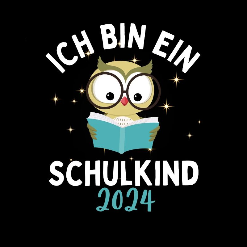 Schulkind Mädchen Eule 1 Schwarz