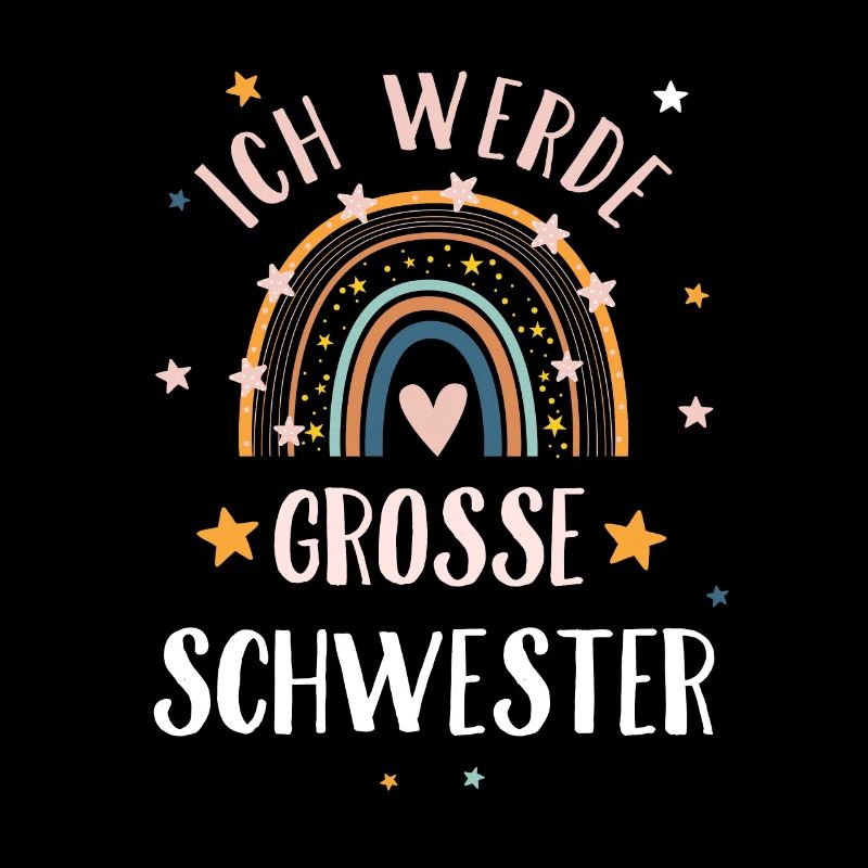 Ich werde große Schwester 2025 Regenbogen Süß