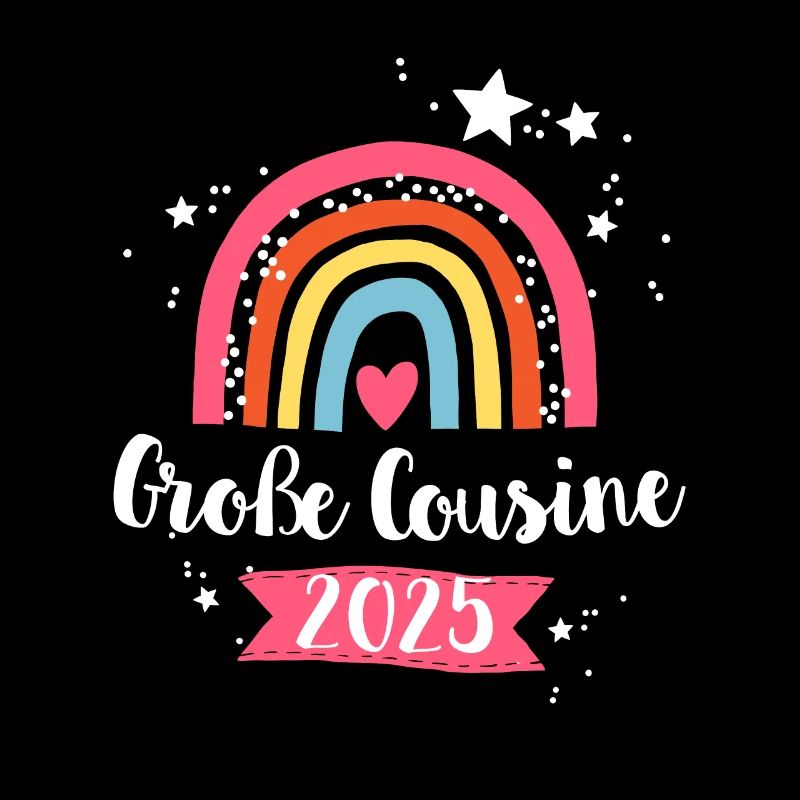 Ich werde Große Cousine 2025 Mädchen Regenbogen
