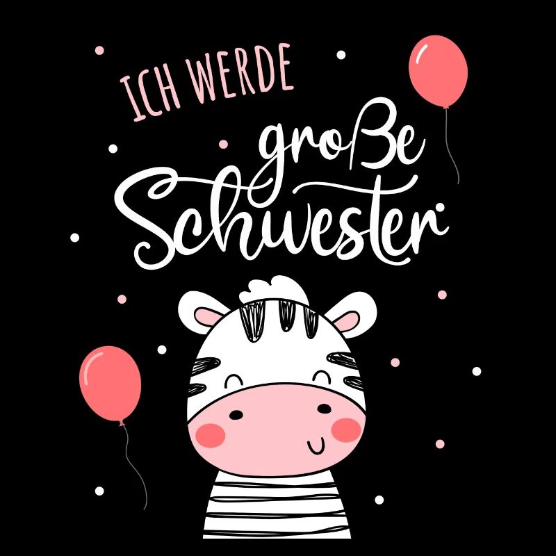 Ich werde große Schwester 2025 Zebra Mädchen Süß