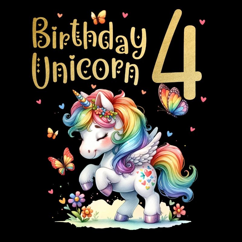 Geburtstag 4 Einhorn Vierter Geburtstag Mädchen 4