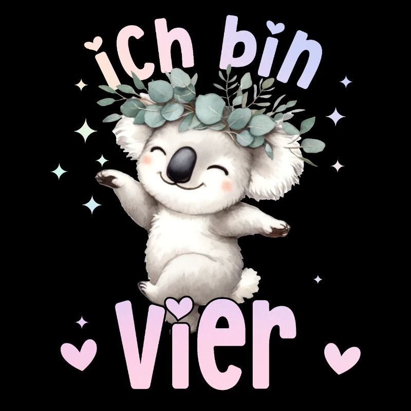 Geburtstag 4 Mädchen Koala Zoo Vier 4 Jahre