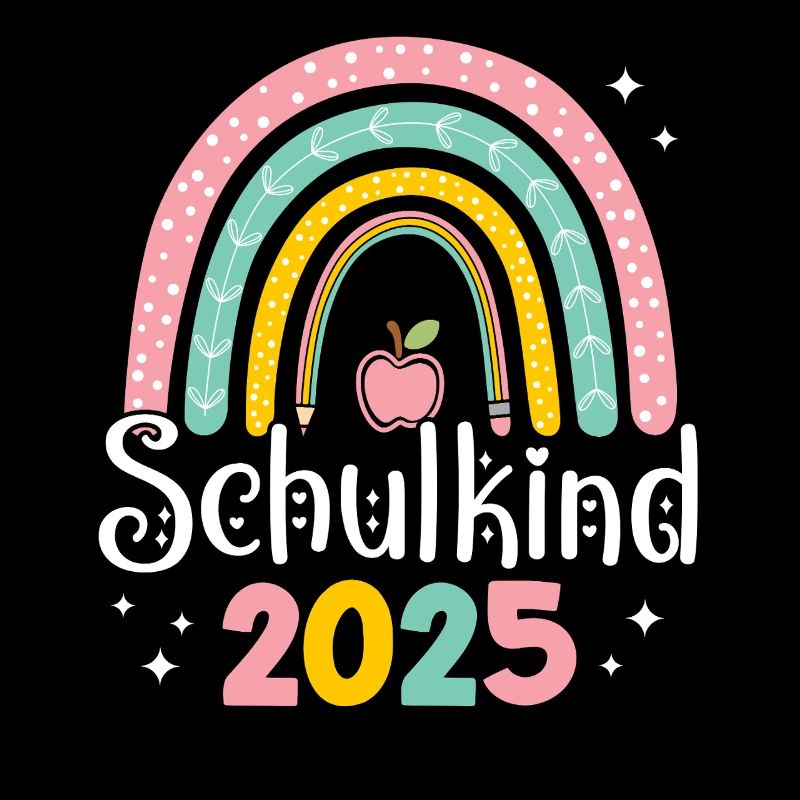 Schulkind 2025 Regenbogen Mädchen Einschulung 2025