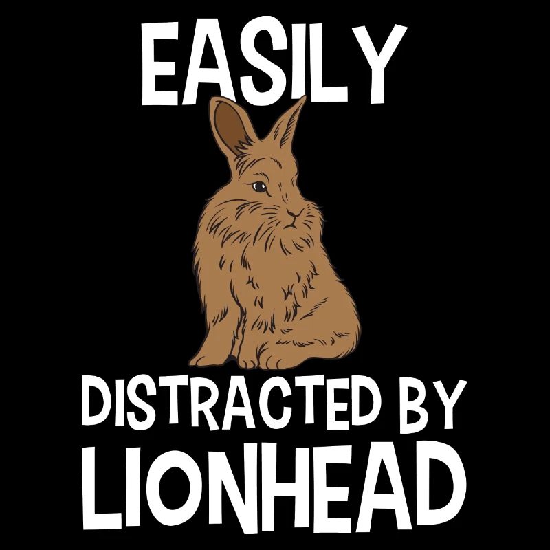 Easily Distracted By Lionhead Funny Rabbit Easter