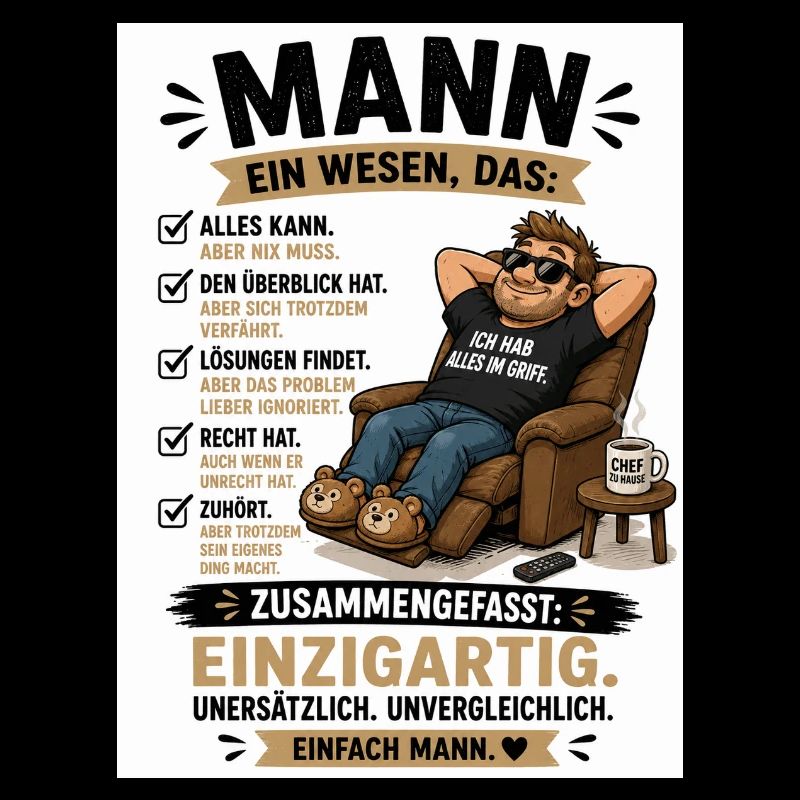 Mann: Einzigartig, unverwechselbar