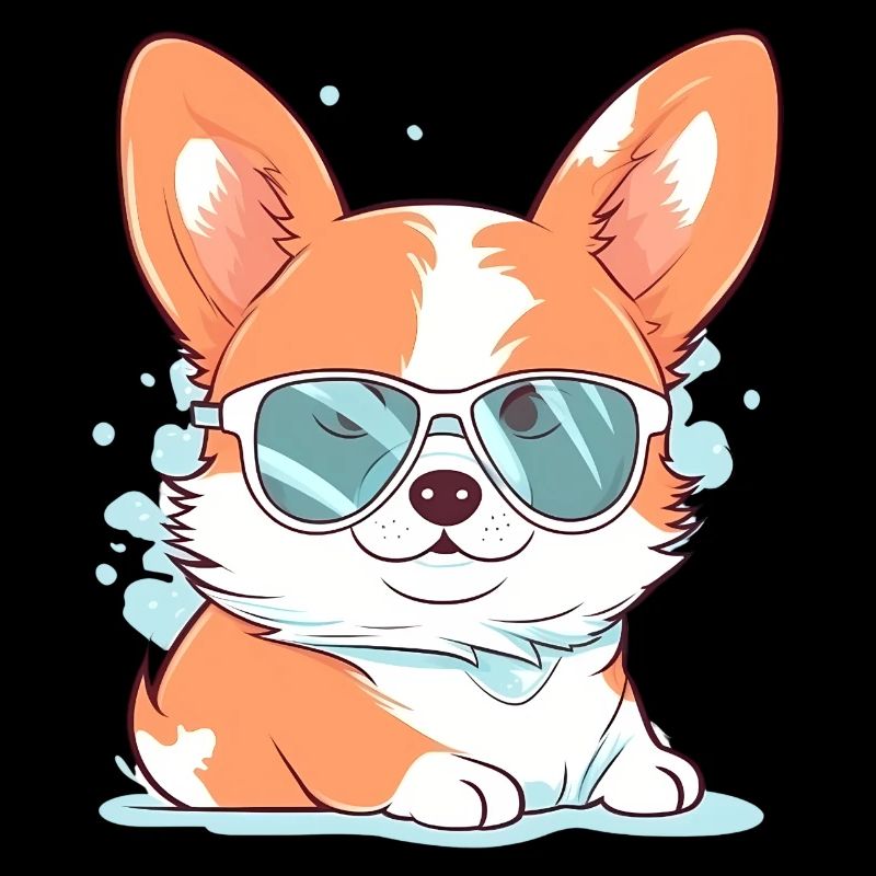 Corgi mit Sonnenbrille