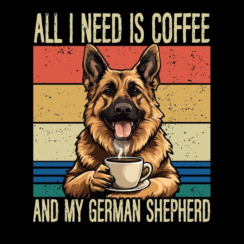 Coffee and my German Shepherd
