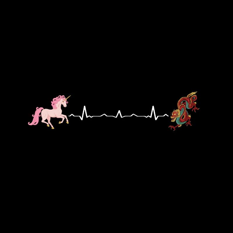 Süßes Einhorn Drachen Mädchen Herzschlag Geschenk