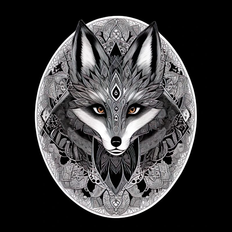 Fox Mandala Drawing Complex Nature Wilderness