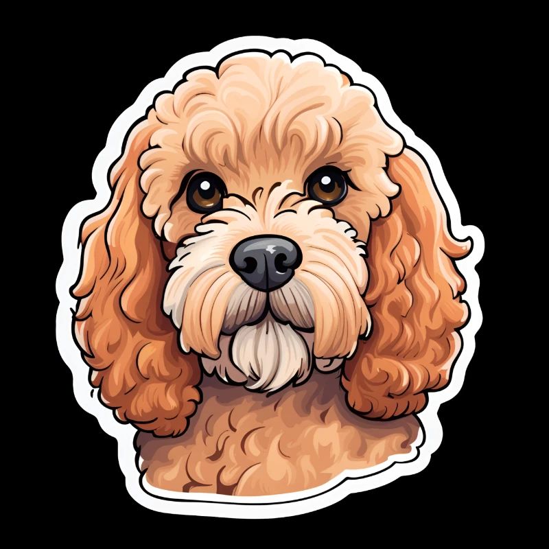 Fröhliches niedliches cavapoo-Illustrationsporträt