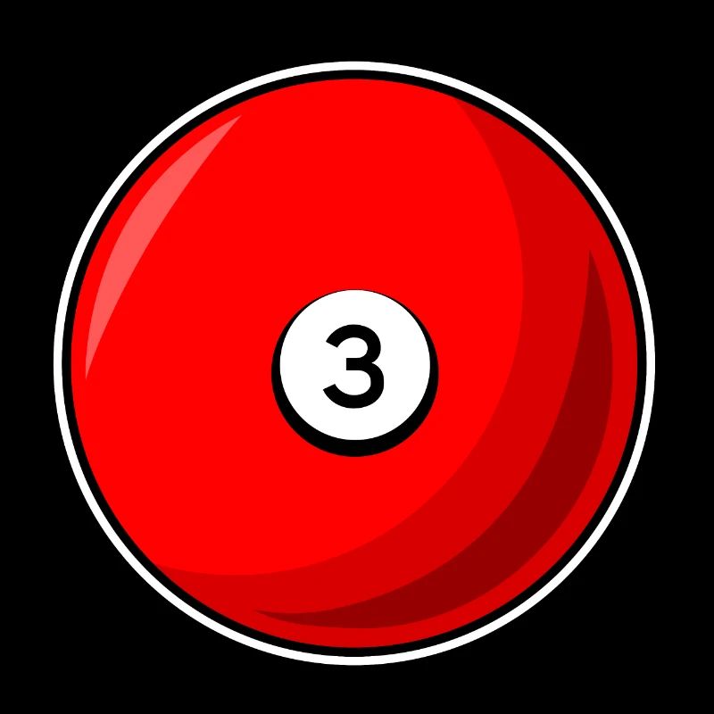 Billardkugel 3 rot Billard drei