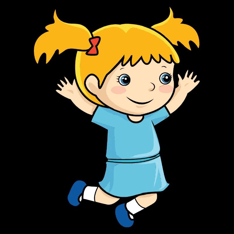 Mädchen springt Einschulung Freude Kindergarten