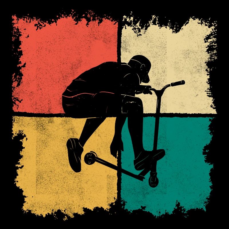 Stunt Scooter Roller Junge Retro