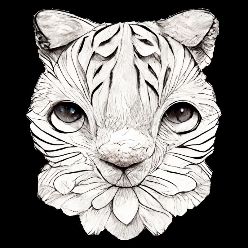Petit chat dans un style comique
