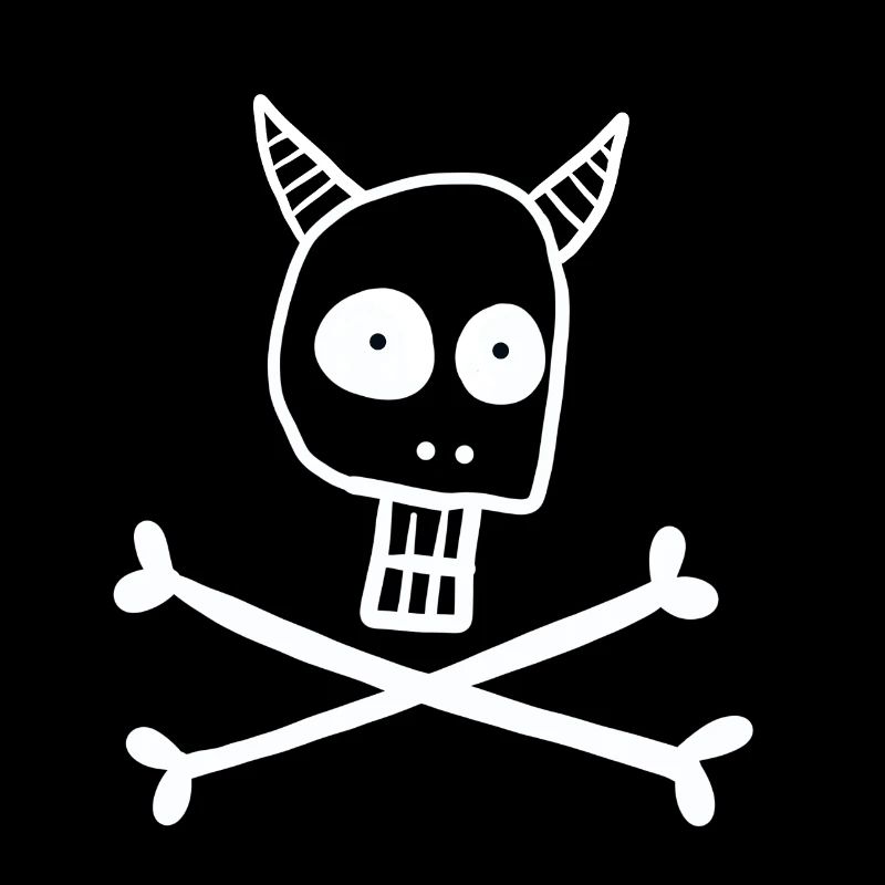 Skull with devil horns
