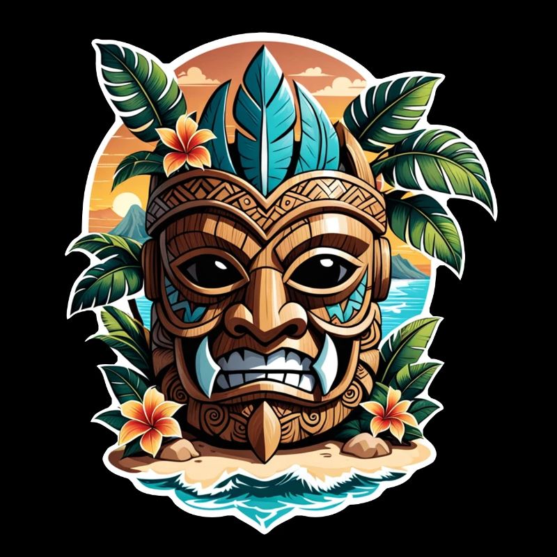 tiki beach - statue polynèsie