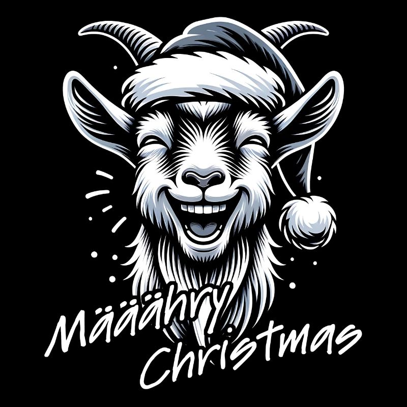 Drôle de chèvre de Noël avec chapeau de Père Noël