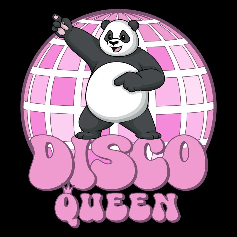 Disco Queen Panda 70s Disco Ball Disco Queen