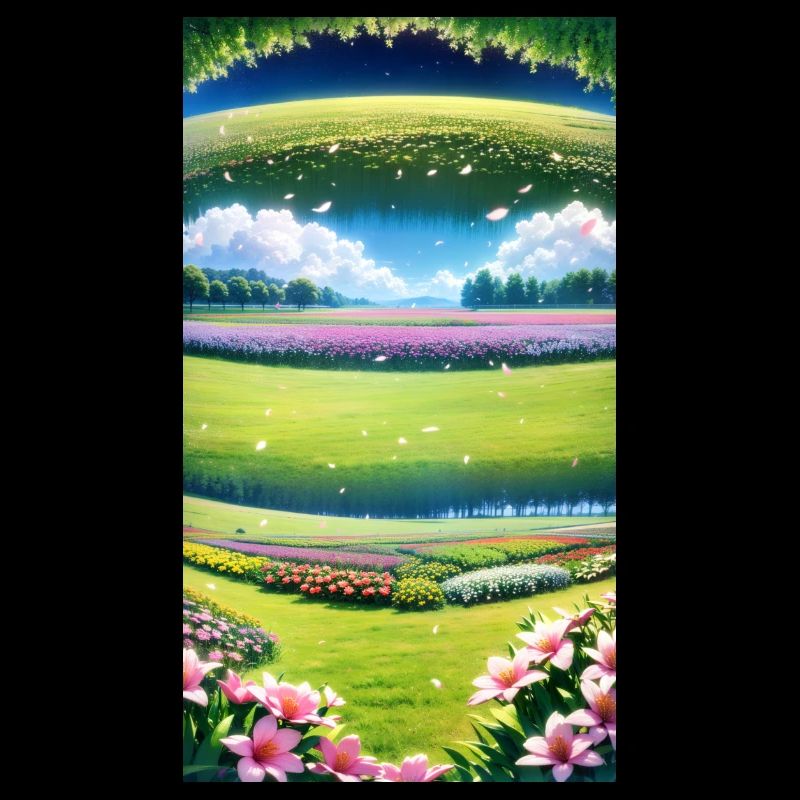 Landschaft mit 4 Bereichen, Generative KI