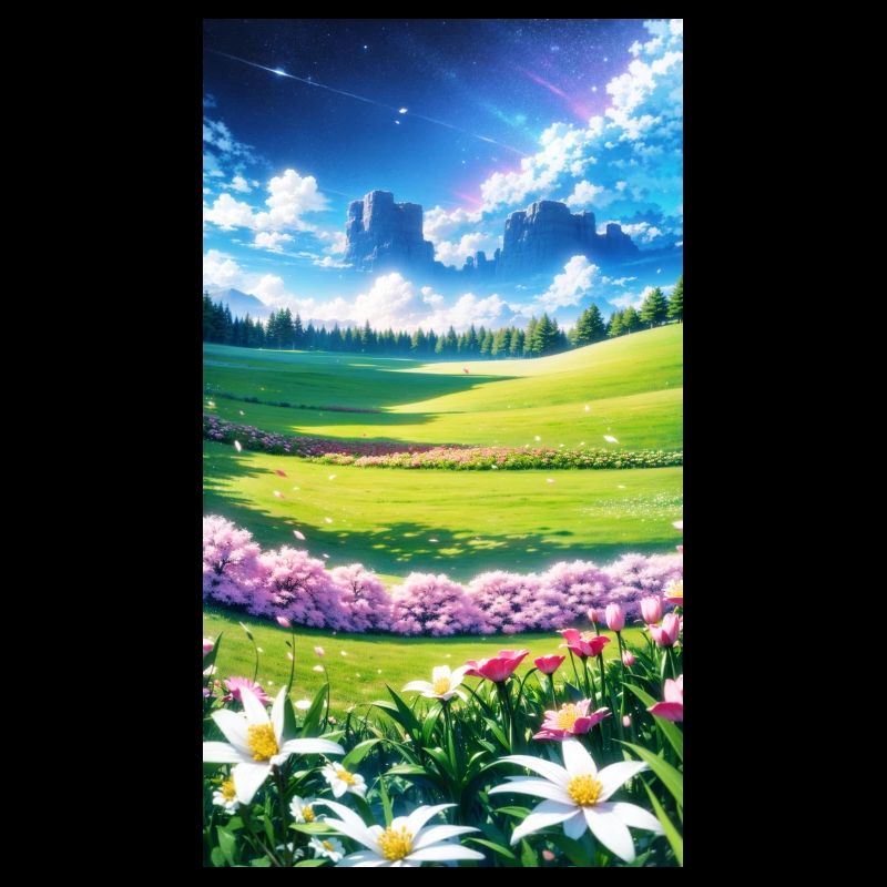 Landschaft mit 4 Bereichen, Generative KI