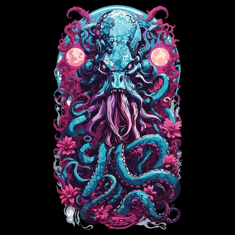 Dark Octopus Monster Goth Pastel Design