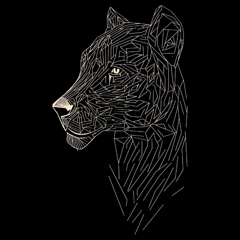 Leopard Line Art - Geometric Style