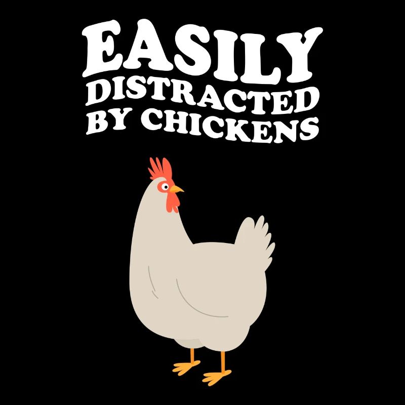 Facilement distrait par les poulets Huhn Hühner