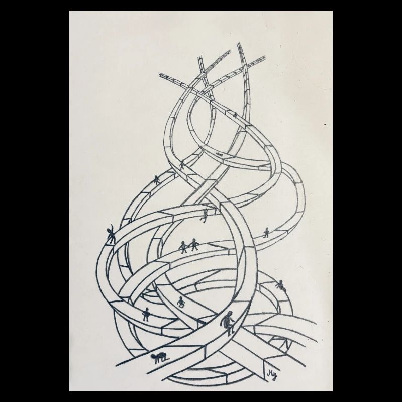 Loop labyrinth of paths