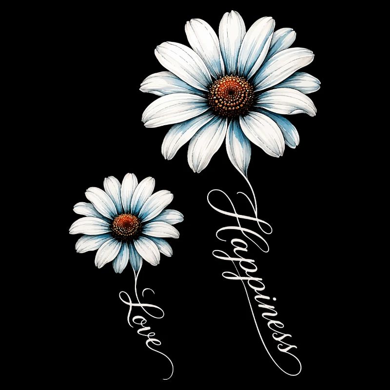 Blaue Gänseblümchen, Glück und Liebe